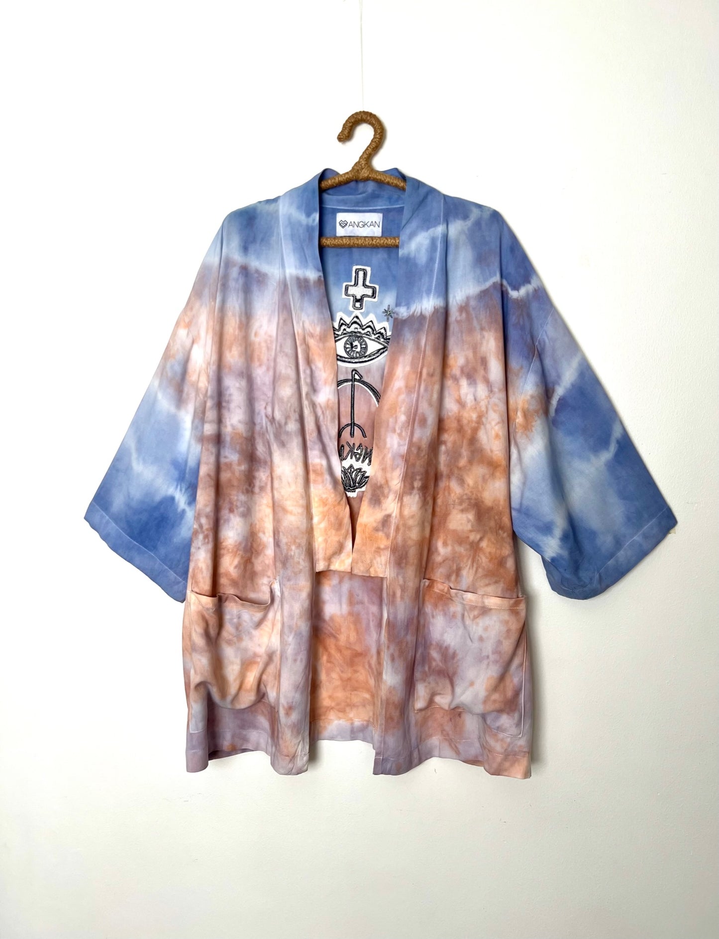 MAGIC LOTUS UNISEX KIMONO - Blue