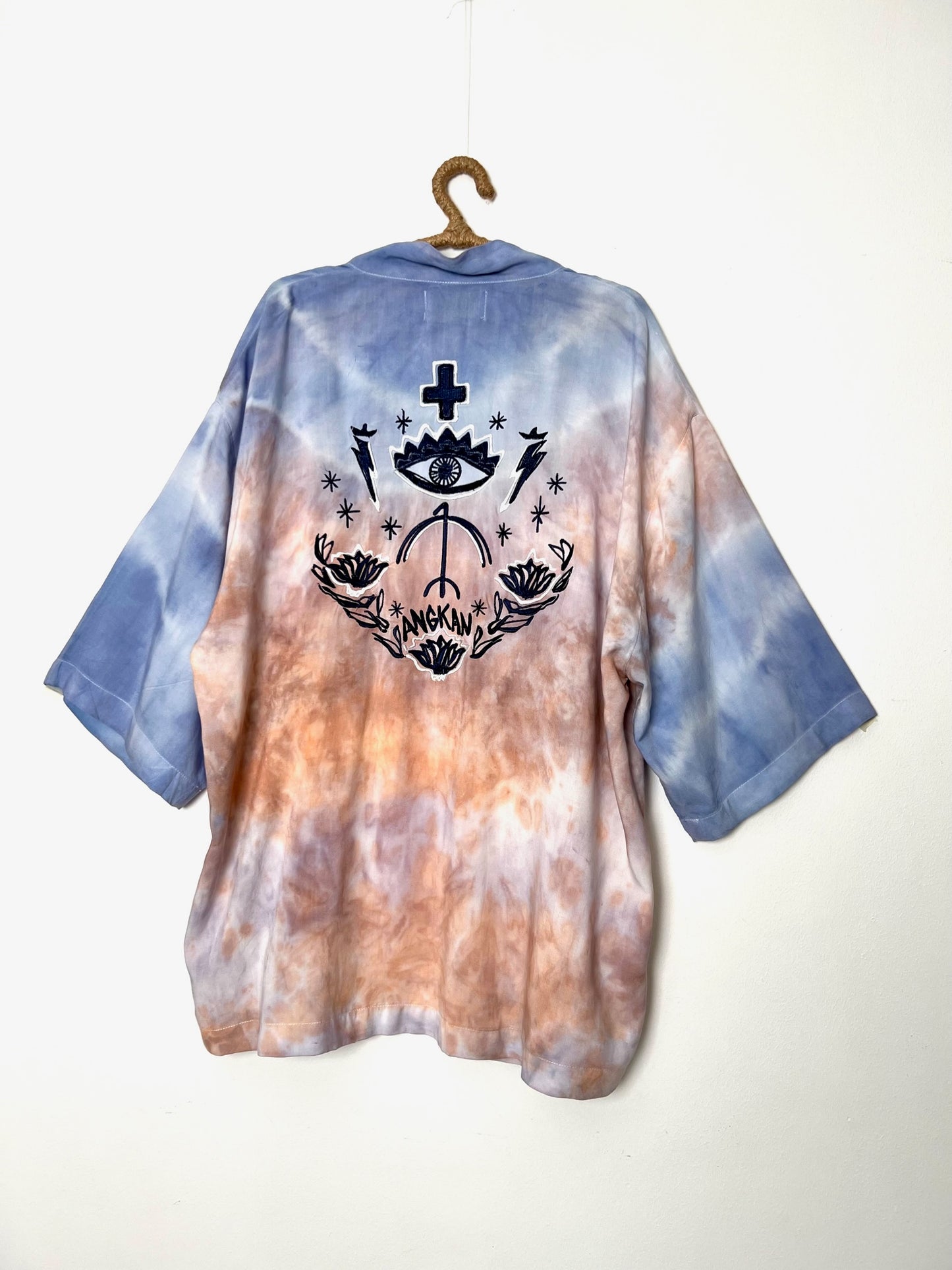 MAGIC LOTUS UNISEX KIMONO - Blue